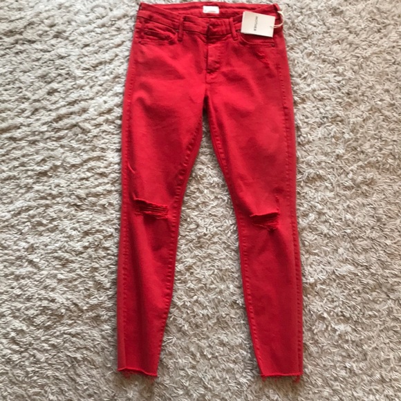 mother red jeans